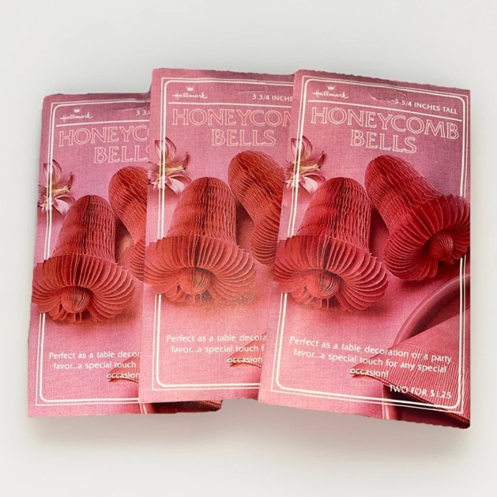 Vintage 1984 Hallmark Honeycomb  Bells Wedding‎ Baby Showers Pink Lot